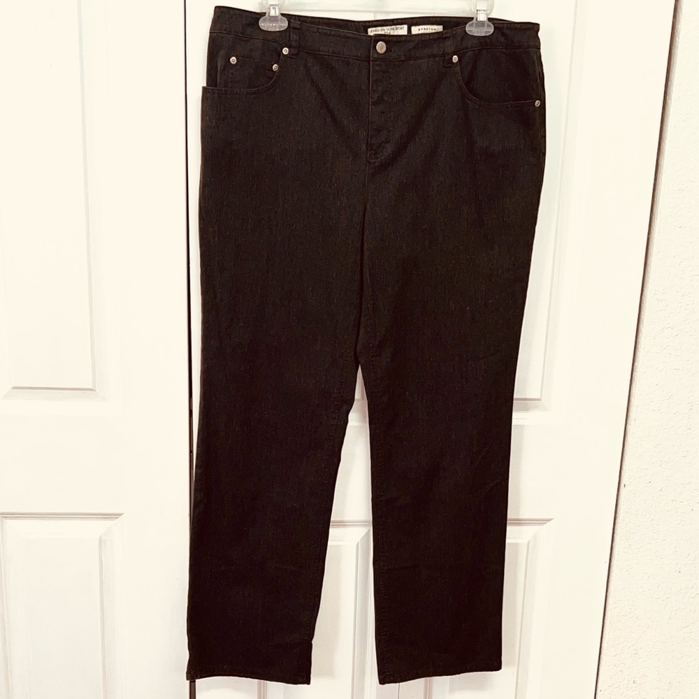 Jones New York Sport Charcoal Gray Shape Control Jeans Size 14